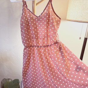 Pink and White Polka Dot Dress